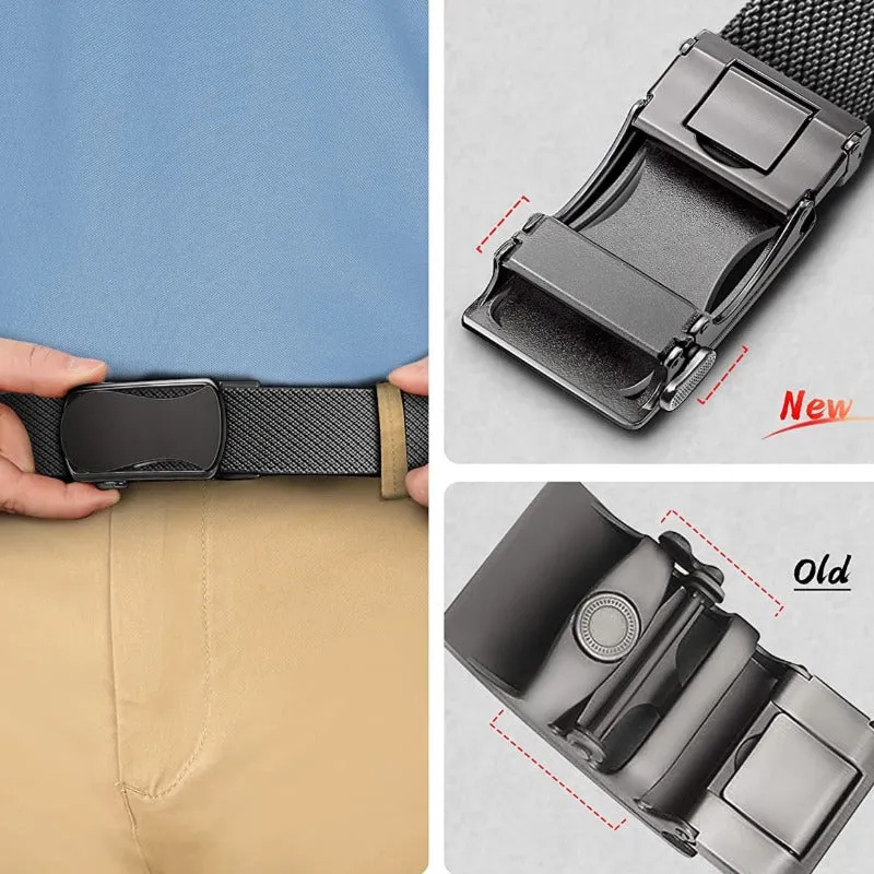 2 Pack Mens Nylon, Ratchet Sliding Casual Belts