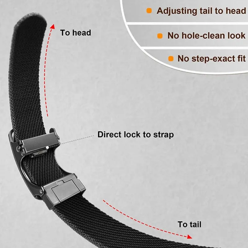 2 Pack Mens Nylon, Ratchet Sliding Casual Belts