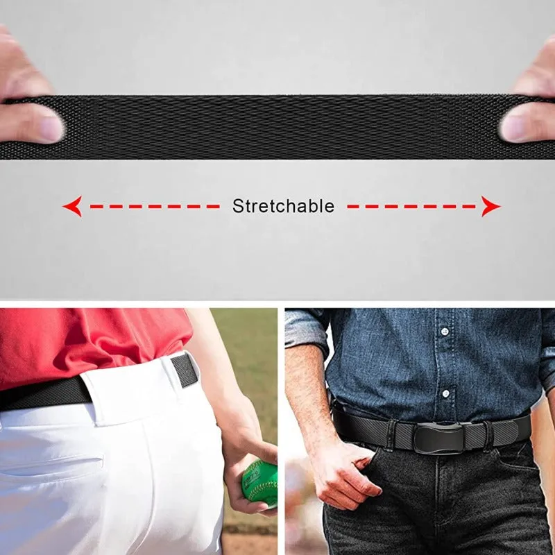 2 Pack Mens Nylon, Ratchet Sliding Casual Belts