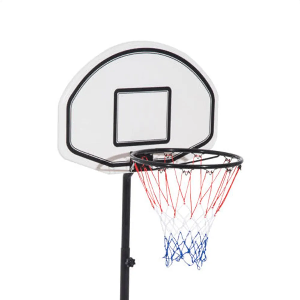 28" x 19" Backboard Adjustable Pool Basketball Hoop System Stand Kid Poolside Swimming Water Maxium Applicable Ball Model 7# White & Black