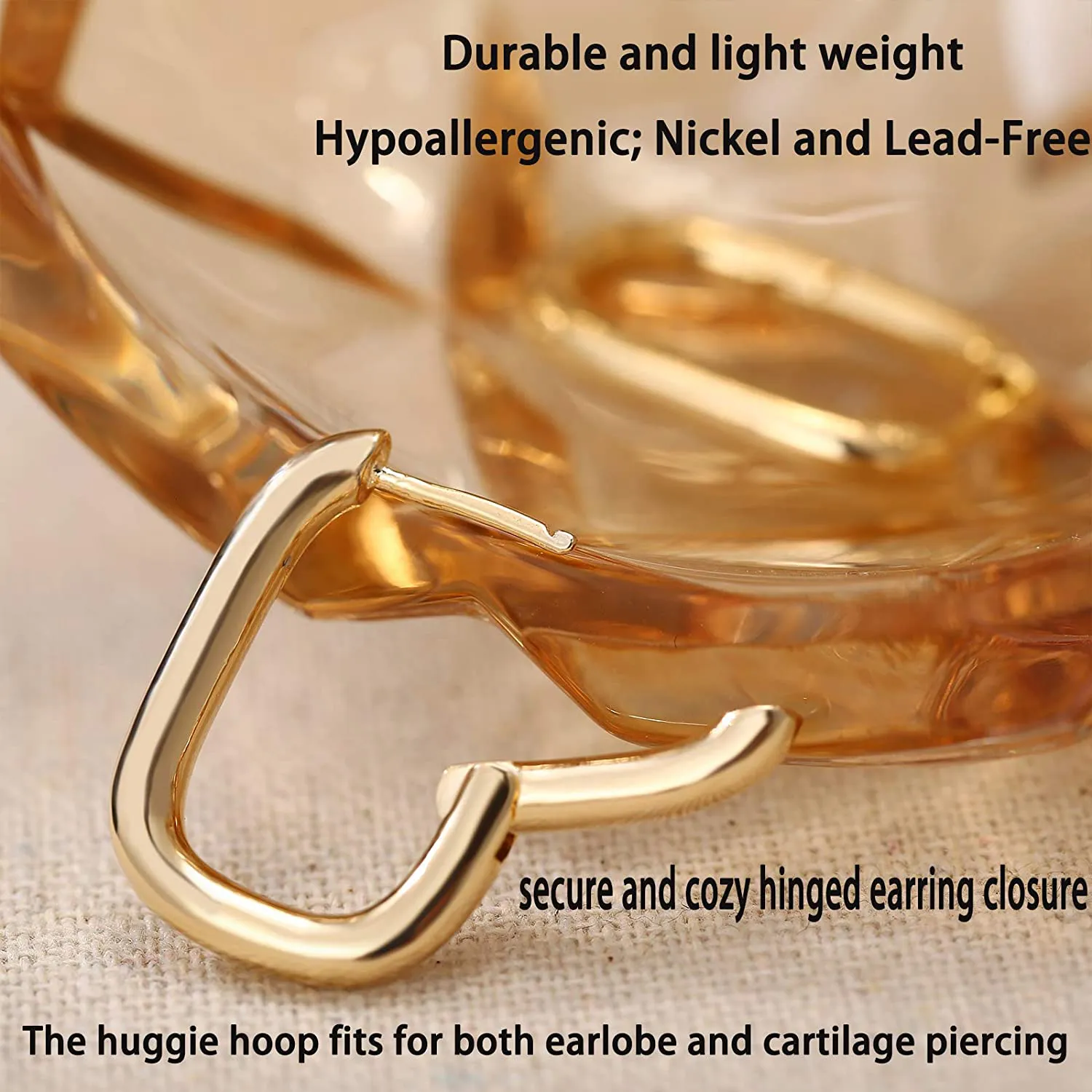 6 Pairs Gold Chunky Hoop Earrings Set for Women Hypoallergenic Thick Open Twisted Huggie Hoop Jewelry for Birthday/Christmas Gifts