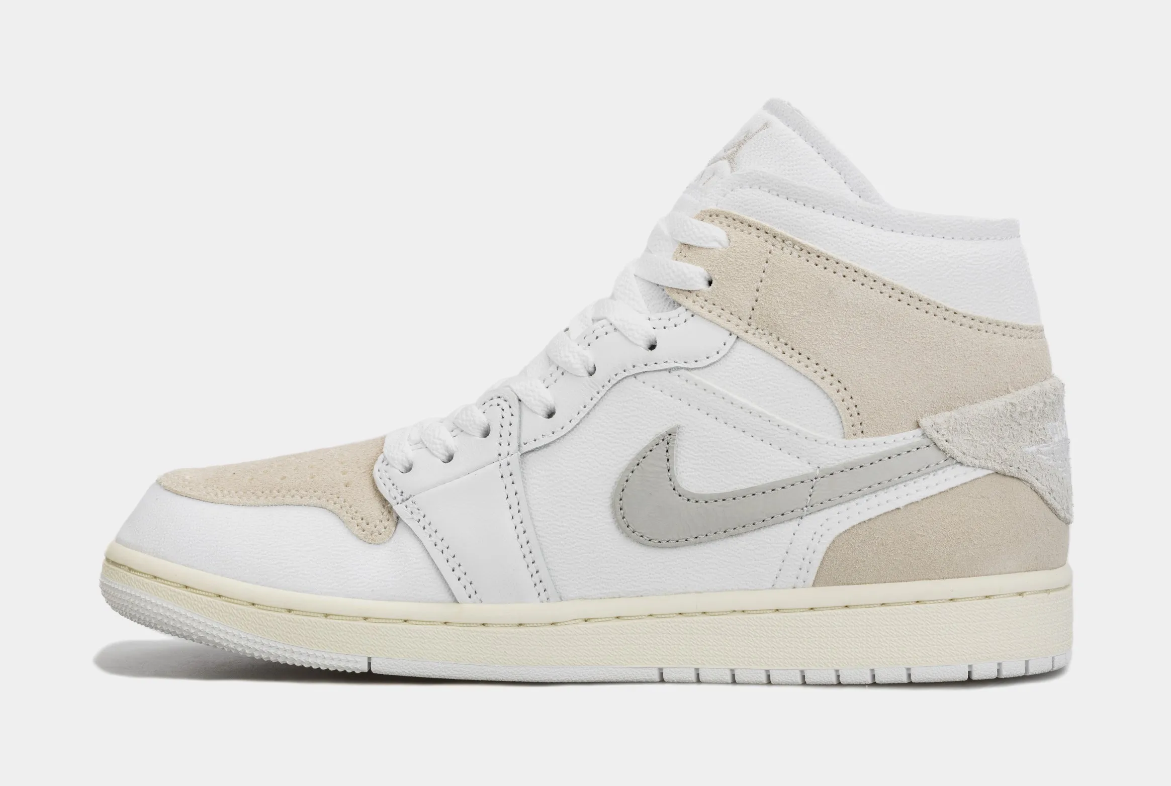 Air Jordan 1 Retro Mid SE Craft Mens Lifestyle Shoes (Beige/Grey)