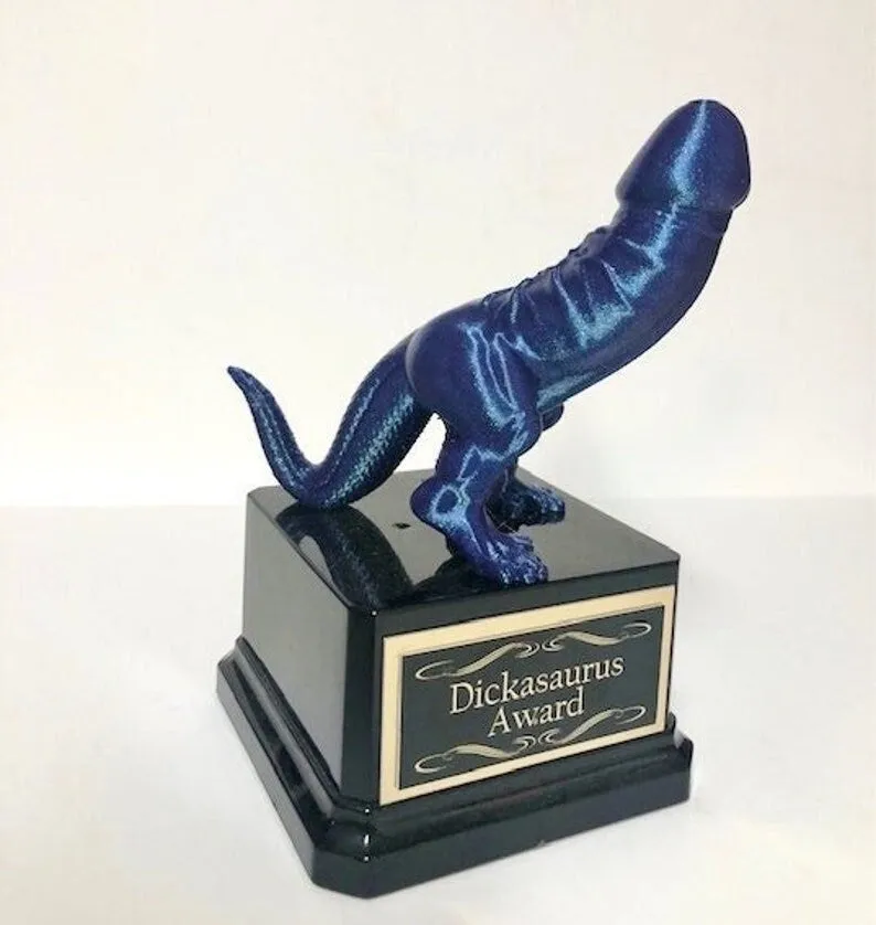 Basketball Trophy COLOR SHIFT Dickasaurus Award Basketball Madness Funny Penis Trophy You're A Dick Fantasy Basketball League LOSER Last