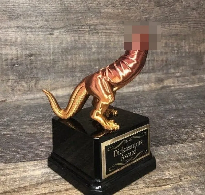 Basketball Trophy Golden Dickasaurus Award Basketball Madness Funny Trophy Penis Trophy You're A Dick Fantasy Basketball LOSER Last Place