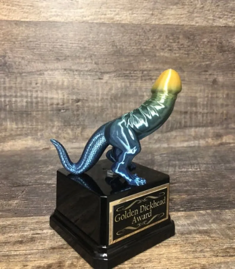 Basketball Trophy Golden Dickhead Dickasaurus Mature Award Basketball Madness Funny Penis Trophy You're A Dick Fantasy Basketball LOSER