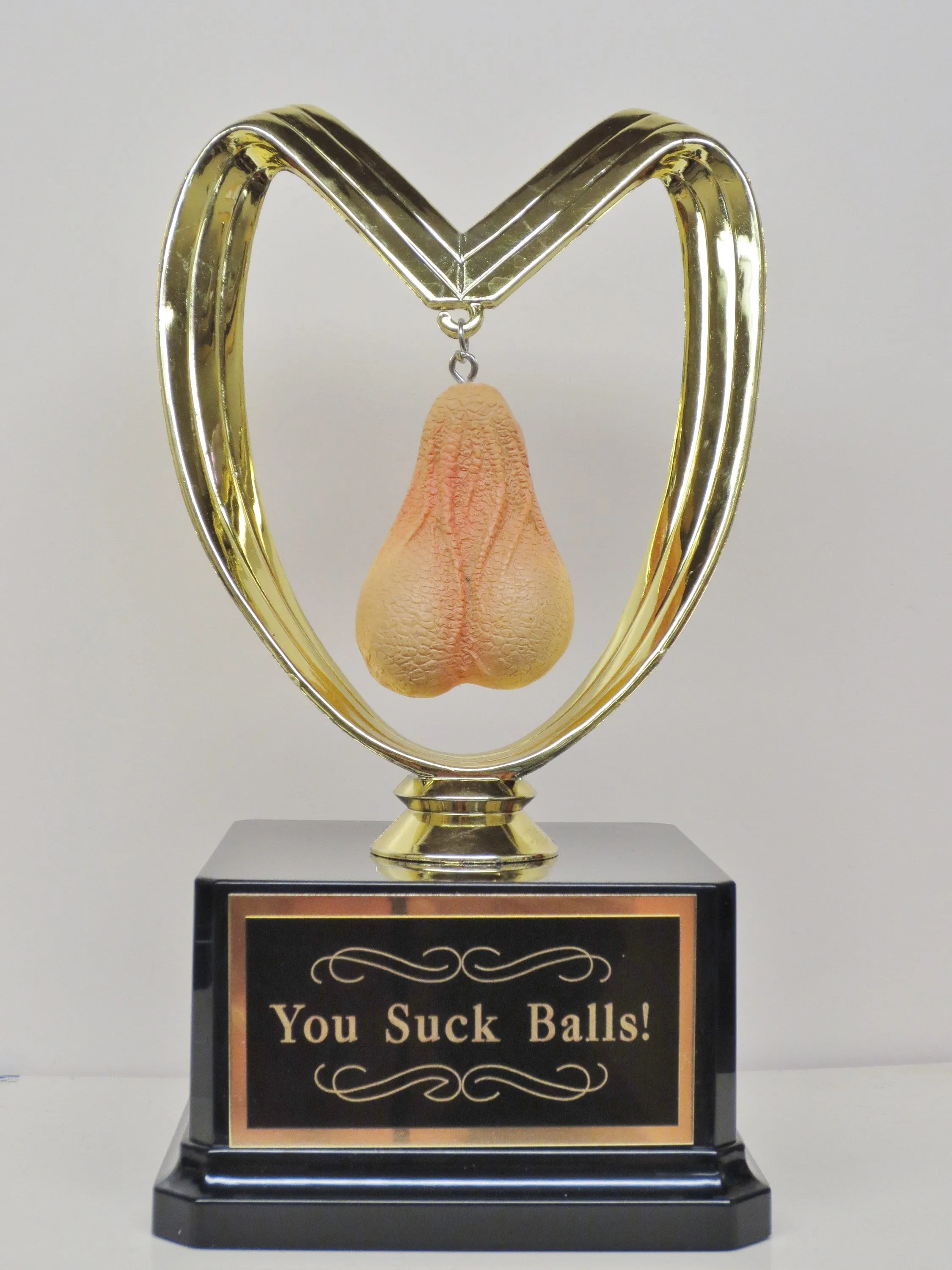 Basketball Trophy Loser You Suck Balls Testicle Trophy Last Place Basketball Madness Bracket Loser You've Got Balls Funny Trophy Adult Humor