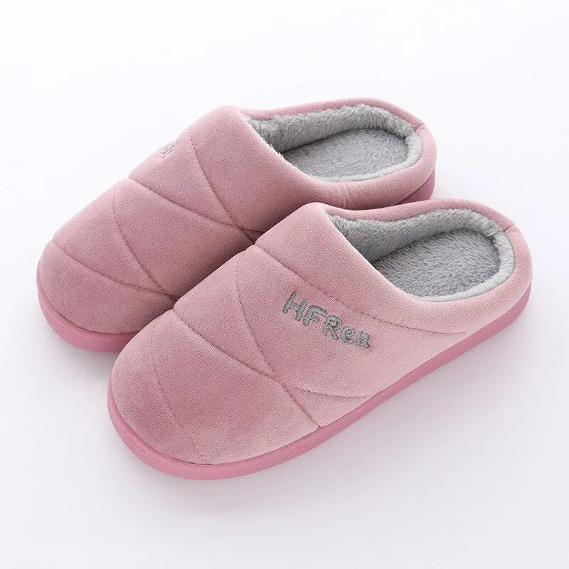 Big Size 47 Winter Warm Shoes Woman Men Indoor Slippers Soft Plush Lovers Home Floor Slipper Anti-slip Bedroom Slides SH080102