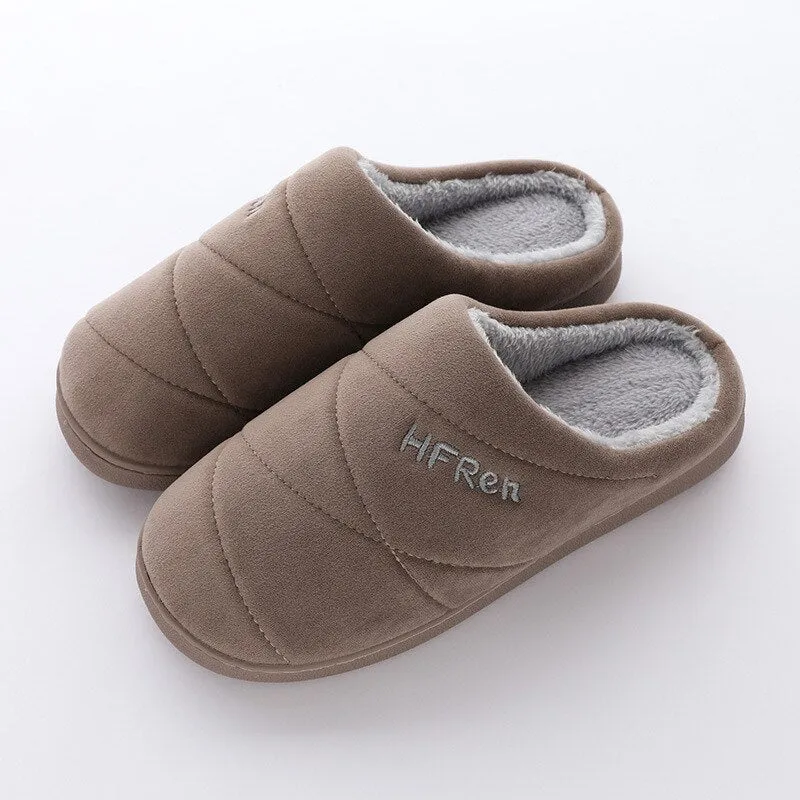 Big Size 47 Winter Warm Shoes Woman Men Indoor Slippers Soft Plush Lovers Home Floor Slipper Anti-slip Bedroom Slides SH080102