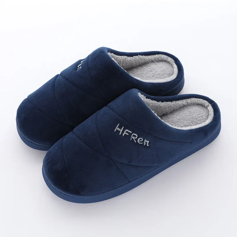 Big Size 47 Winter Warm Shoes Woman Men Indoor Slippers Soft Plush Lovers Home Floor Slipper Anti-slip Bedroom Slides SH080102