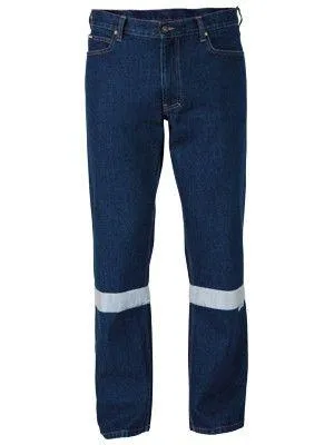 Bisley 3m Taped Industrial Straight Leg Mens Work Denim Jean-(BP6053T)