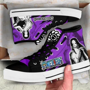 Boa Hancock High Top Shoes OP Custom Anime Sneakers Mix Manga