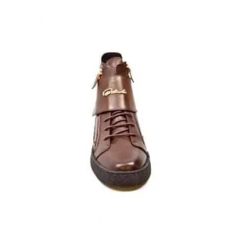 British Walkers Empire Men's Brown Leather Crepe Sole High Tops