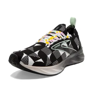 Brooks Women’s Levitate Stealthfit 6 Neutral Running Shoe - Black/White/Subtle Green - 5 Medium