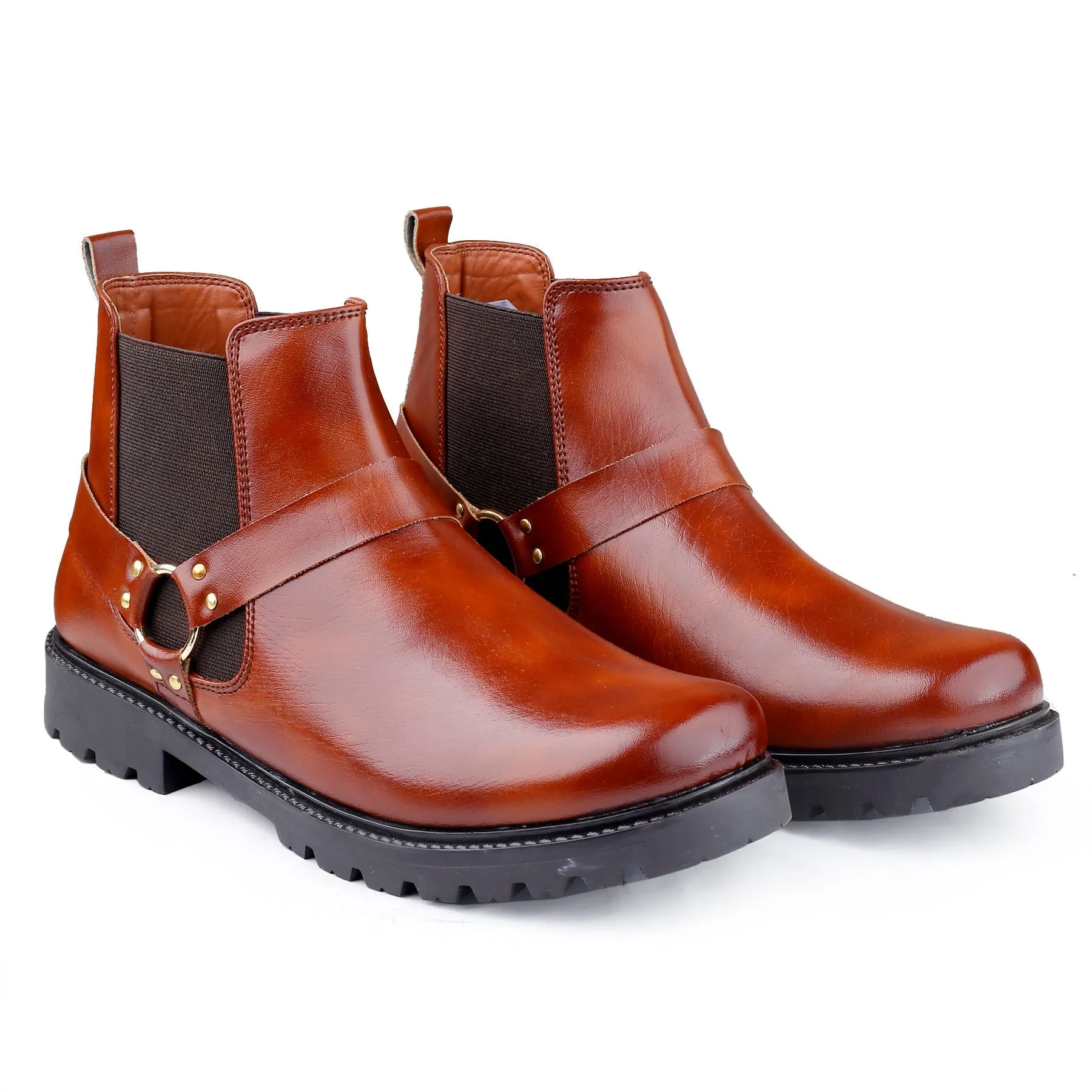 Bxxy's Faux Leather Ultra Stylish Comfortable Slip-on Chelsea Boots for Men