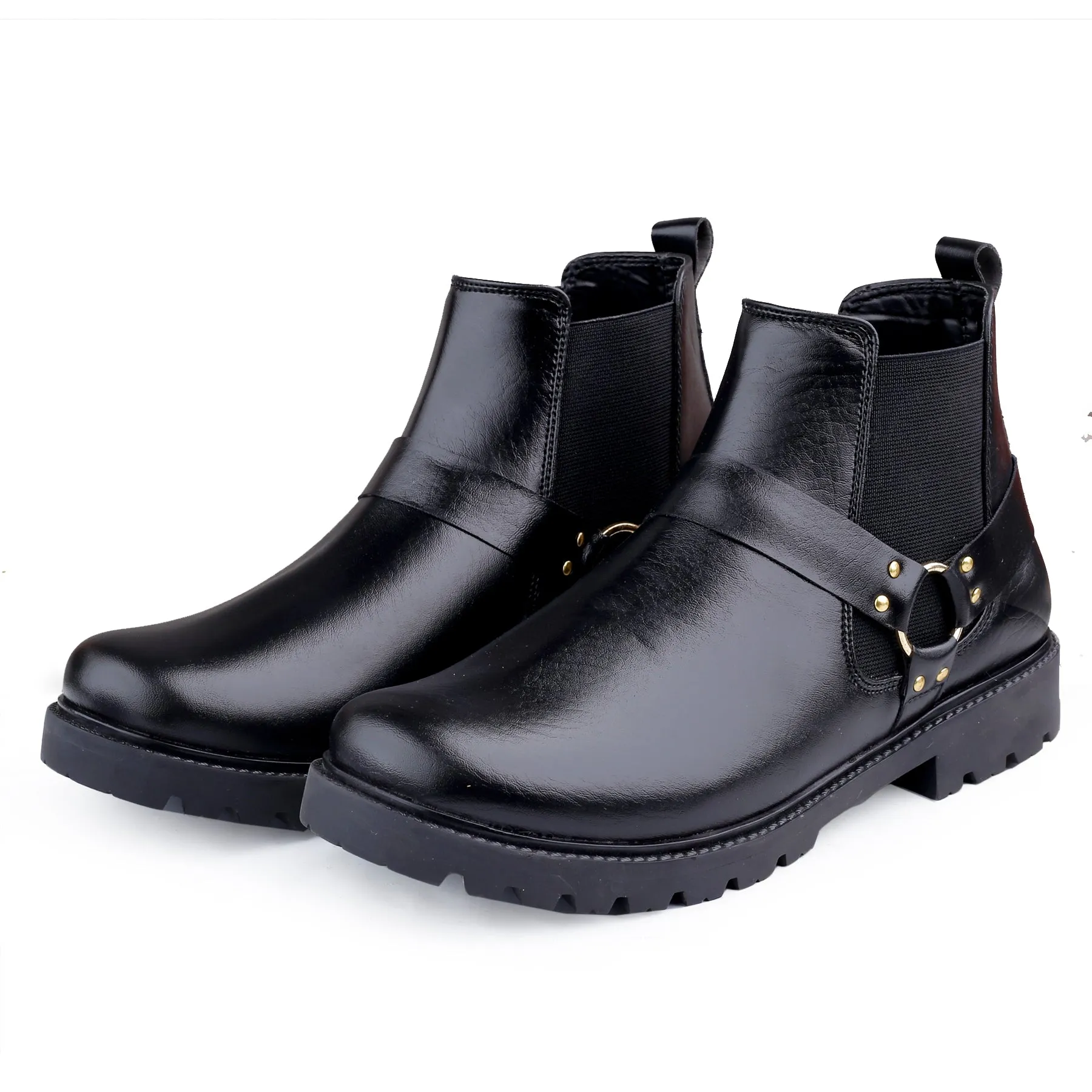 Bxxy's Faux Leather Ultra Stylish Comfortable Slip-on Chelsea Boots for Men