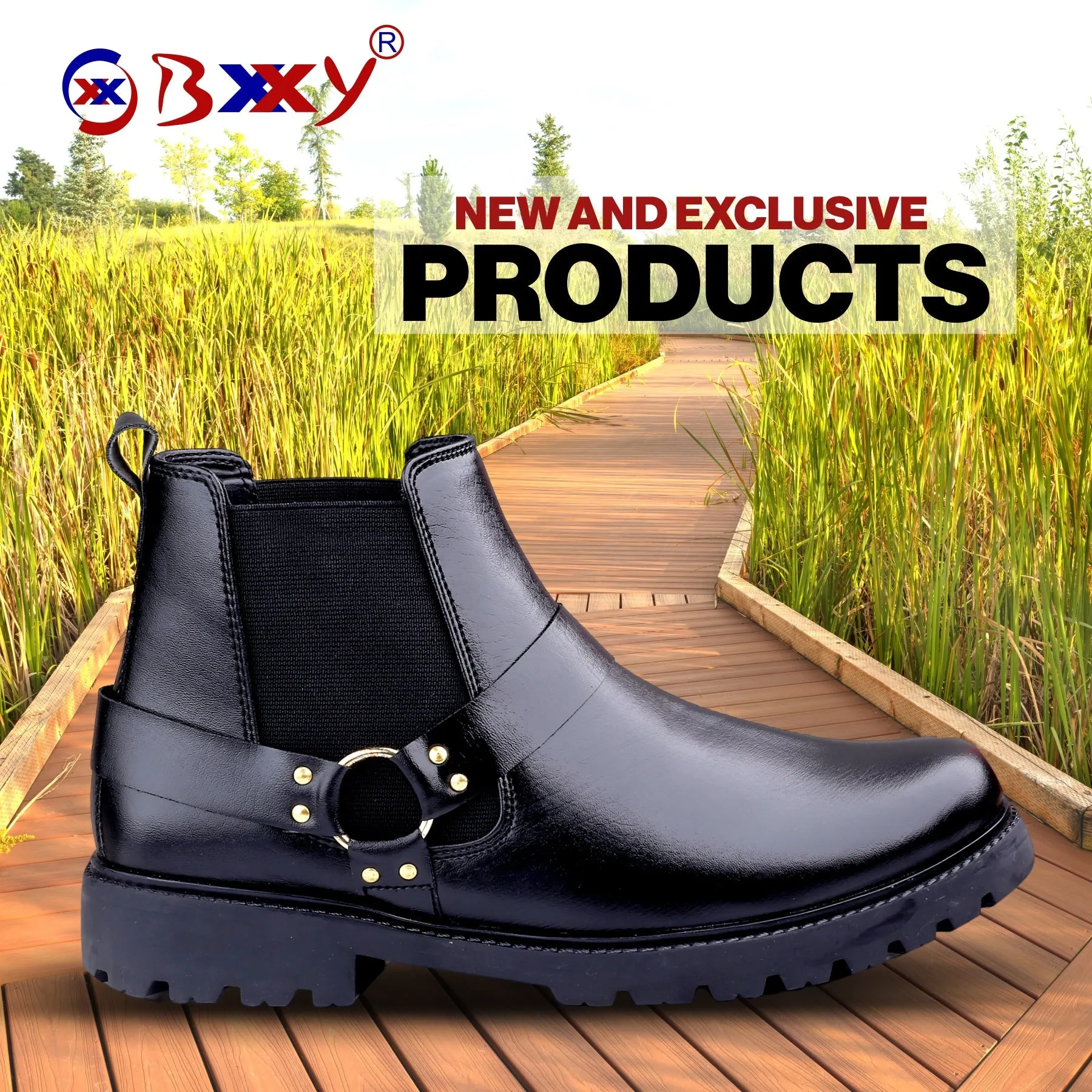 Bxxy's Faux Leather Ultra Stylish Comfortable Slip-on Chelsea Boots for Men