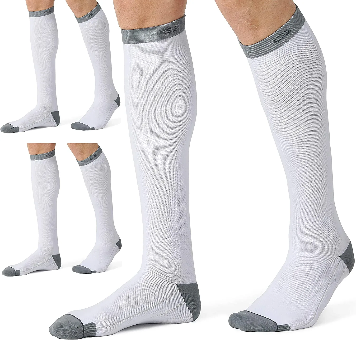 CELERSPORT 3 Pairs Compression Socks 20-30mmHg for Men and Women Nursing Socks