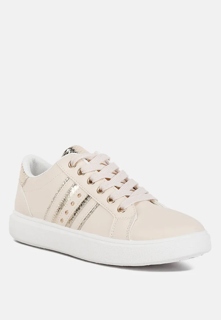 Claude Faux Leather Back Panel Detail Sneakers