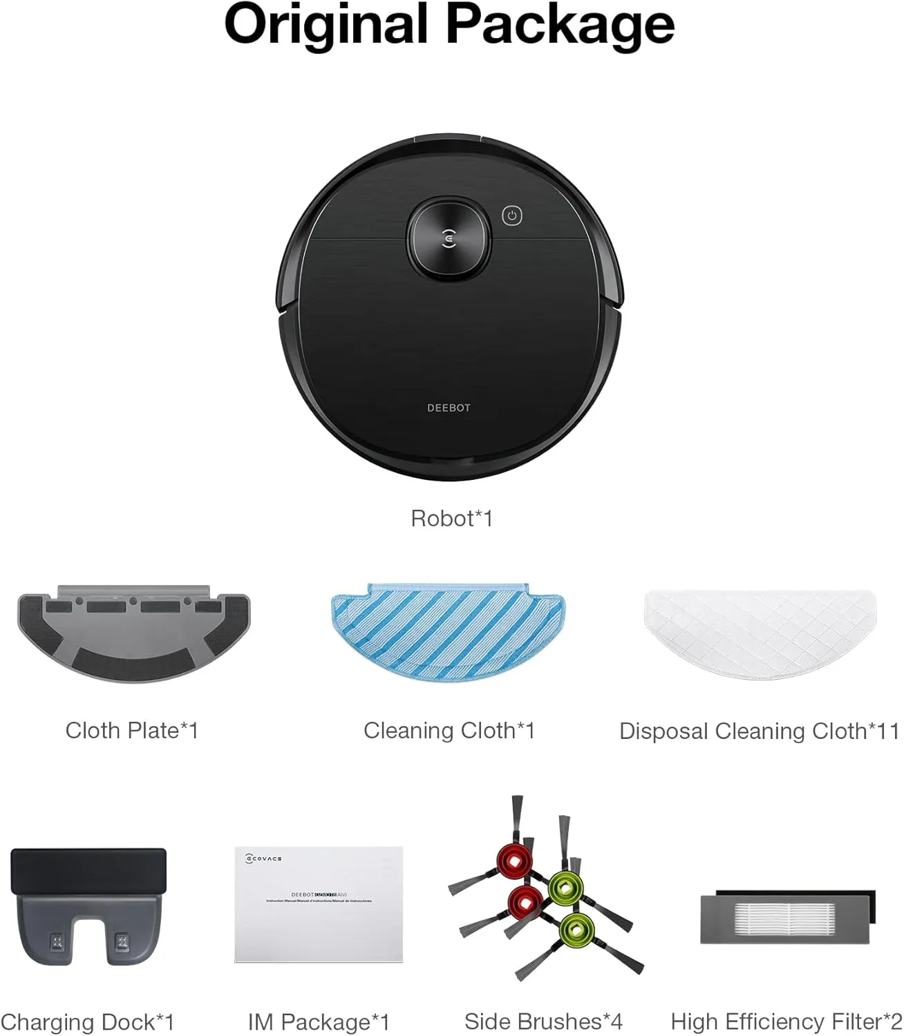 Ecovacs DEEBOT OZMO T8 AIVI Vacuum Cleaner, Robotic Vacumm and Mop in One-Go, Precise Laser Mapping Smart AI Object Recognition, On-Demand Live Video, Powerful Custom Clean, 180min Runtime, Black