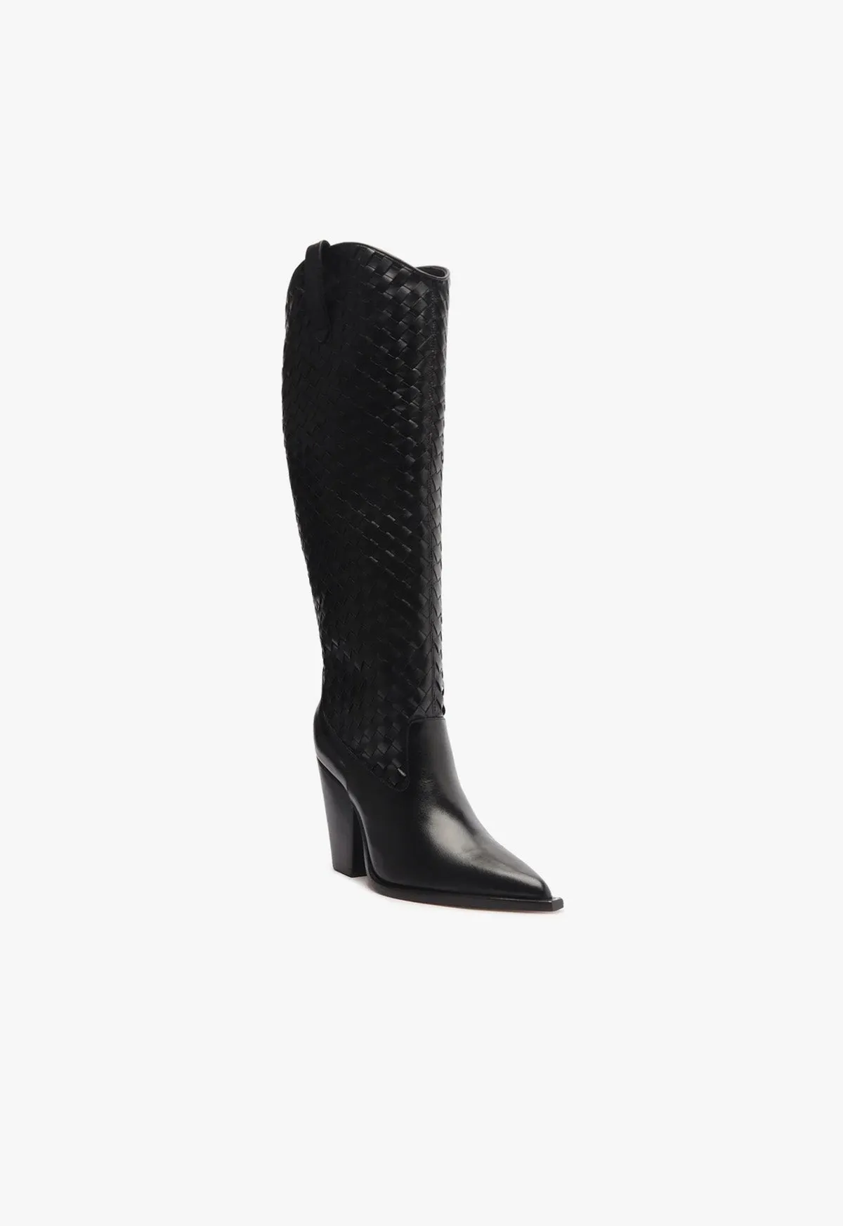 Ella Woven Atanado Leather Boot