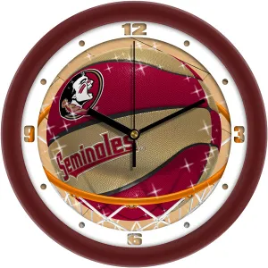 Florida State Wall Clock - Basketball Slam Dunk