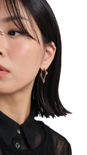 Future Darkness Round Square Hoop Earrings