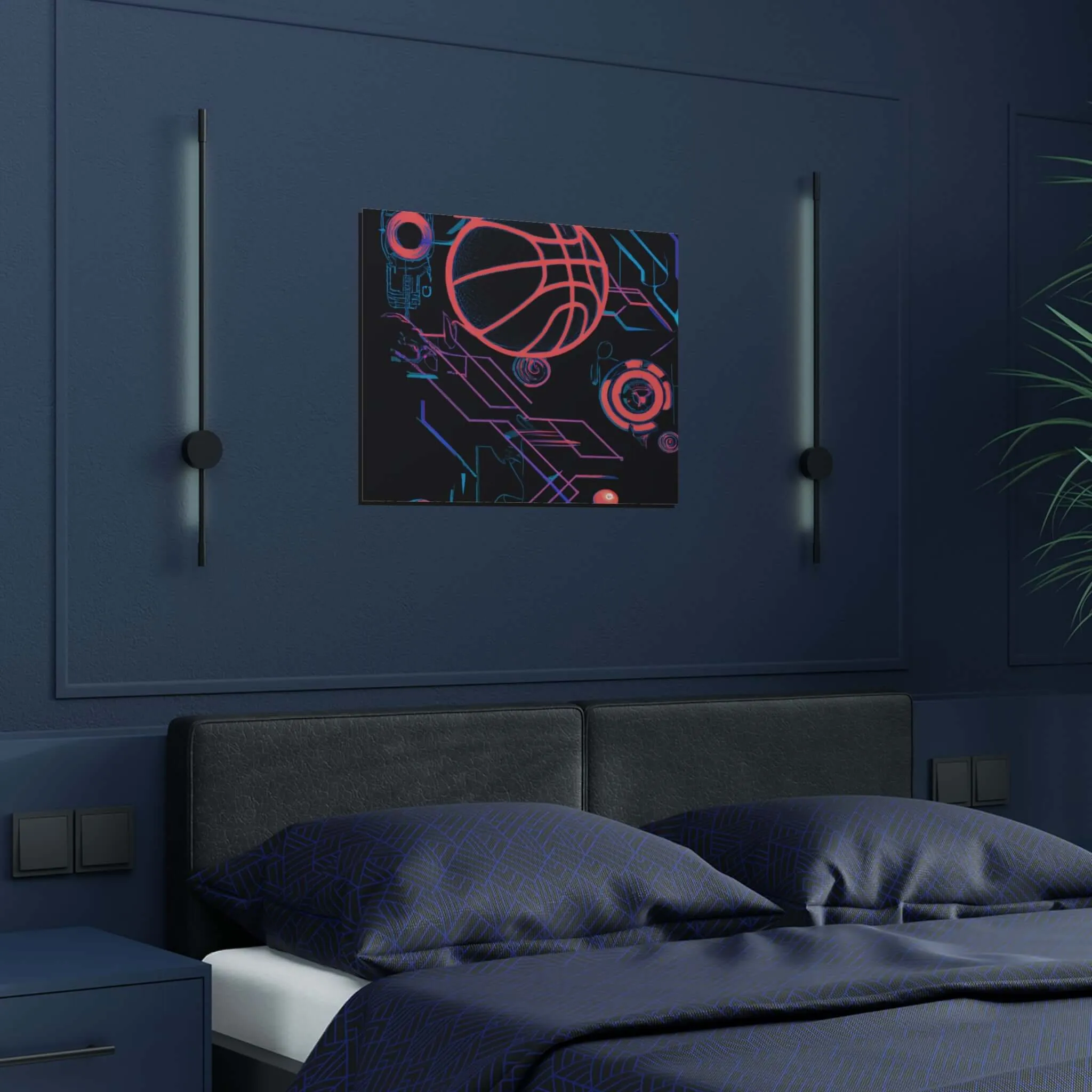 Futuristic Slam Dunk Basketball Art Poster