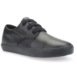 Geox J Kiwi Black Lace School Shoes