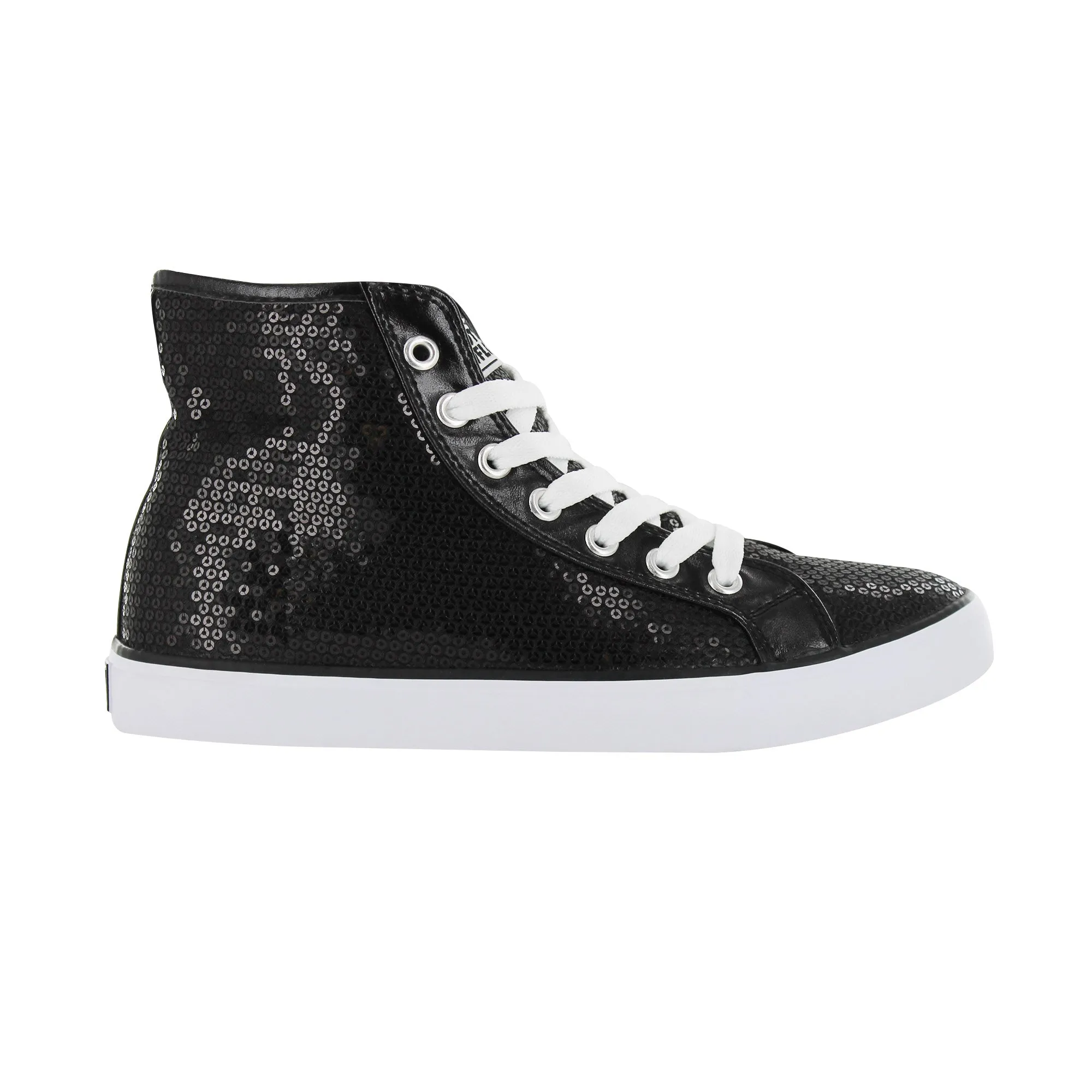 Gotta Flurt Women's Disco II Hi Black Sequin Hip Hop Dance Sneaker