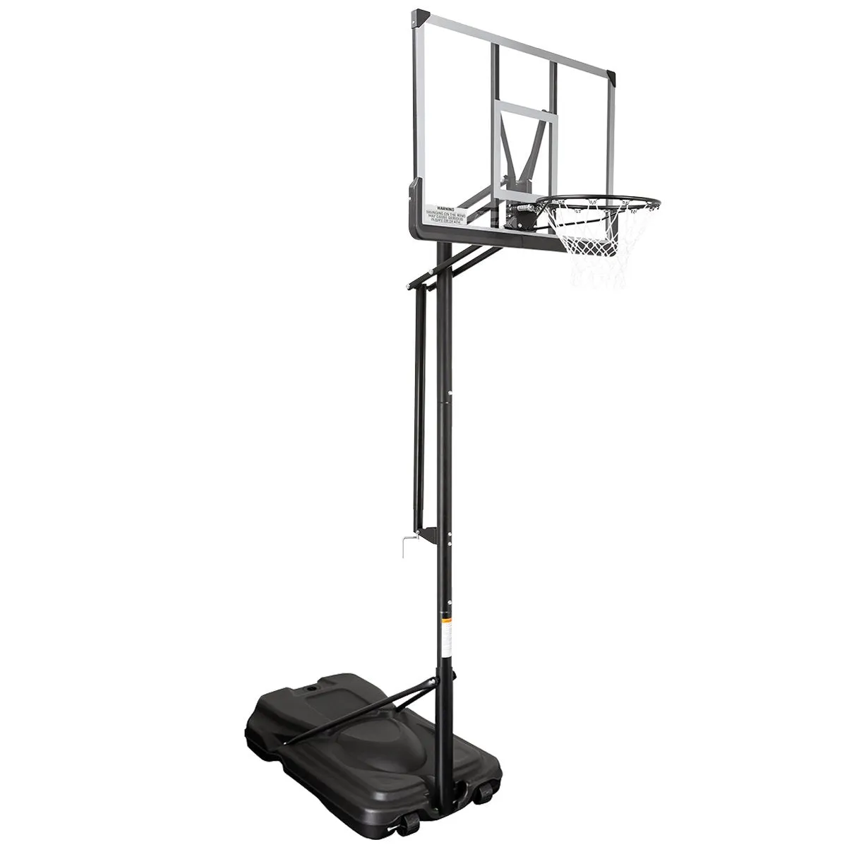 Height Adjustable Portable Basketball Hoop 50in Fiberglass Backboard Kahuna