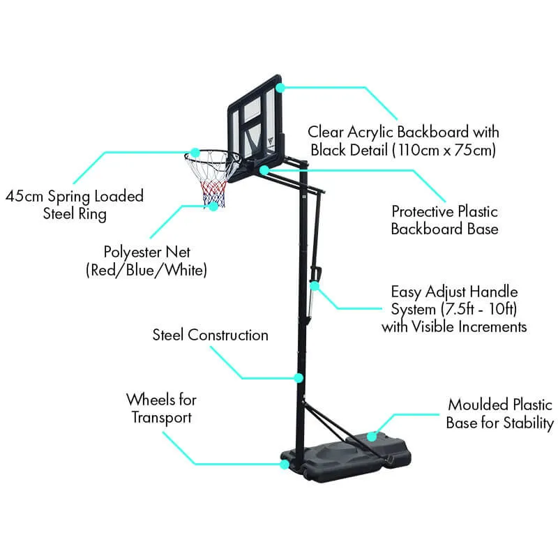 Hit Sport 10ft Adjustable Basketball Hoop | Series 2