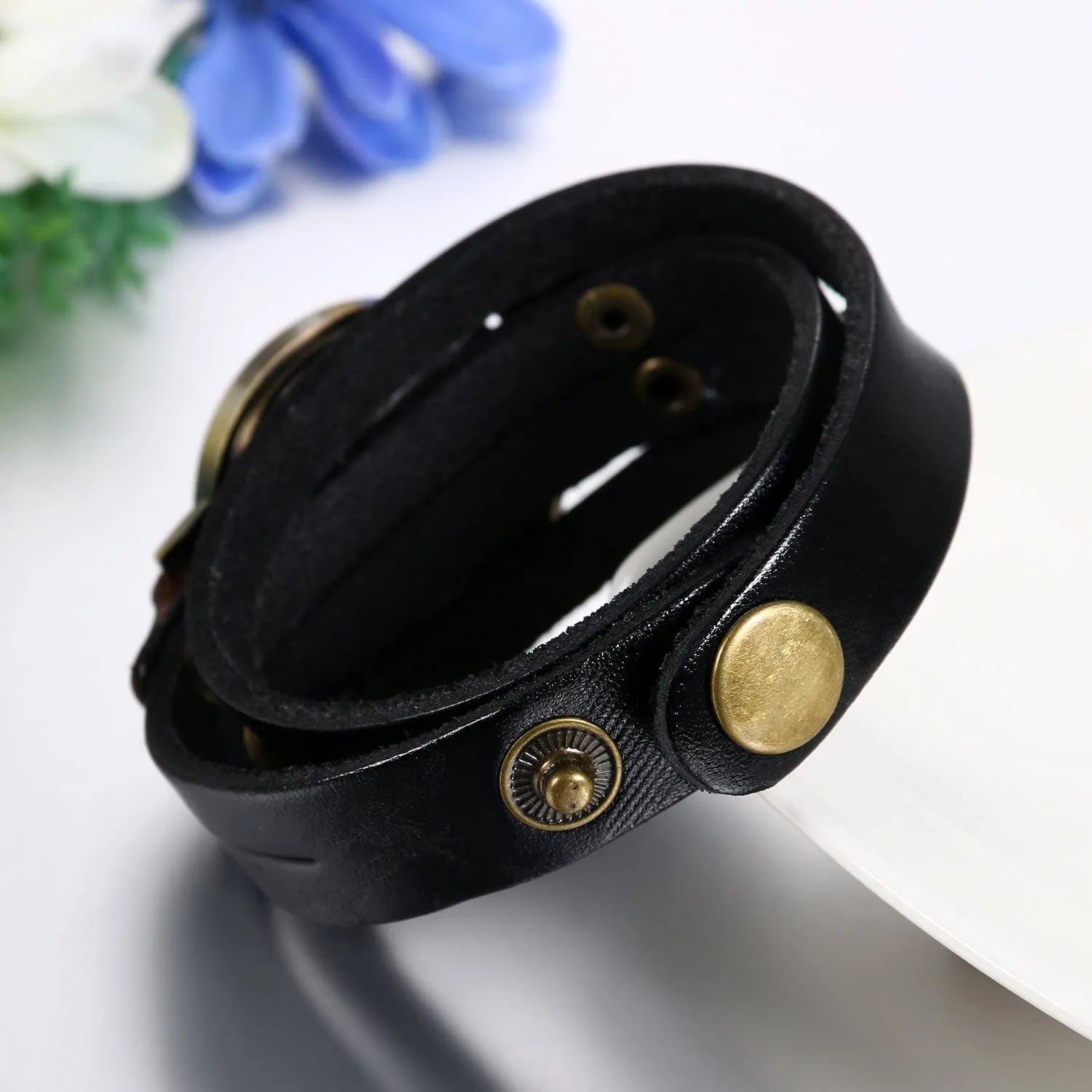 Jewelrywe Women Men Watches Retro Multilayer Leather Bracelet Wrist Watch Easy Read Quartz Watch