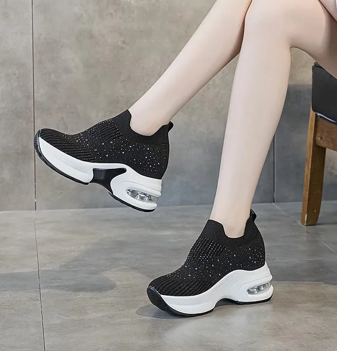 Joskaa 2024 New White And Black Platform Women Sneakers