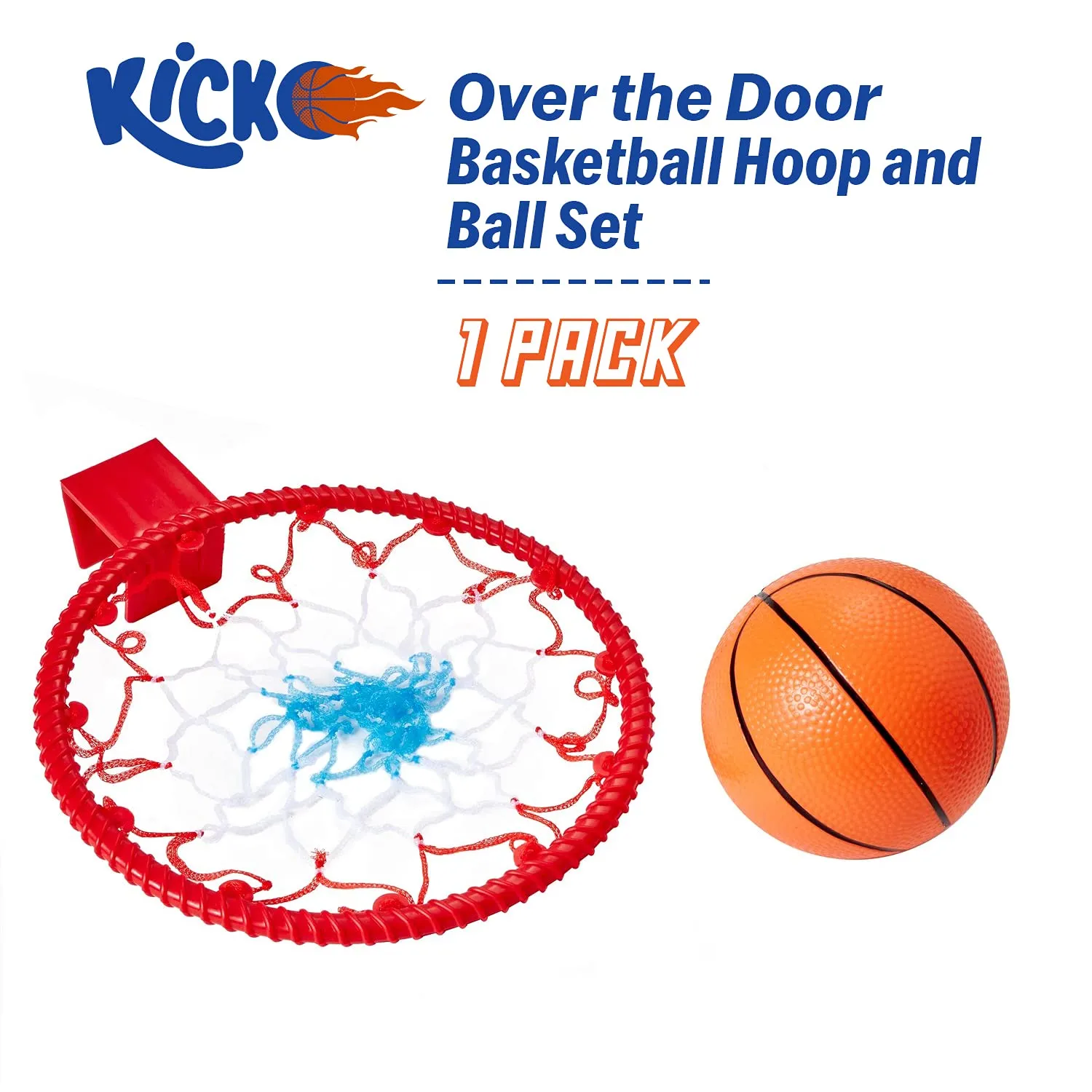 Kicko Over The Door Basketball Hoop and Ball Set - 1 Pack - for Kids, Party Favors