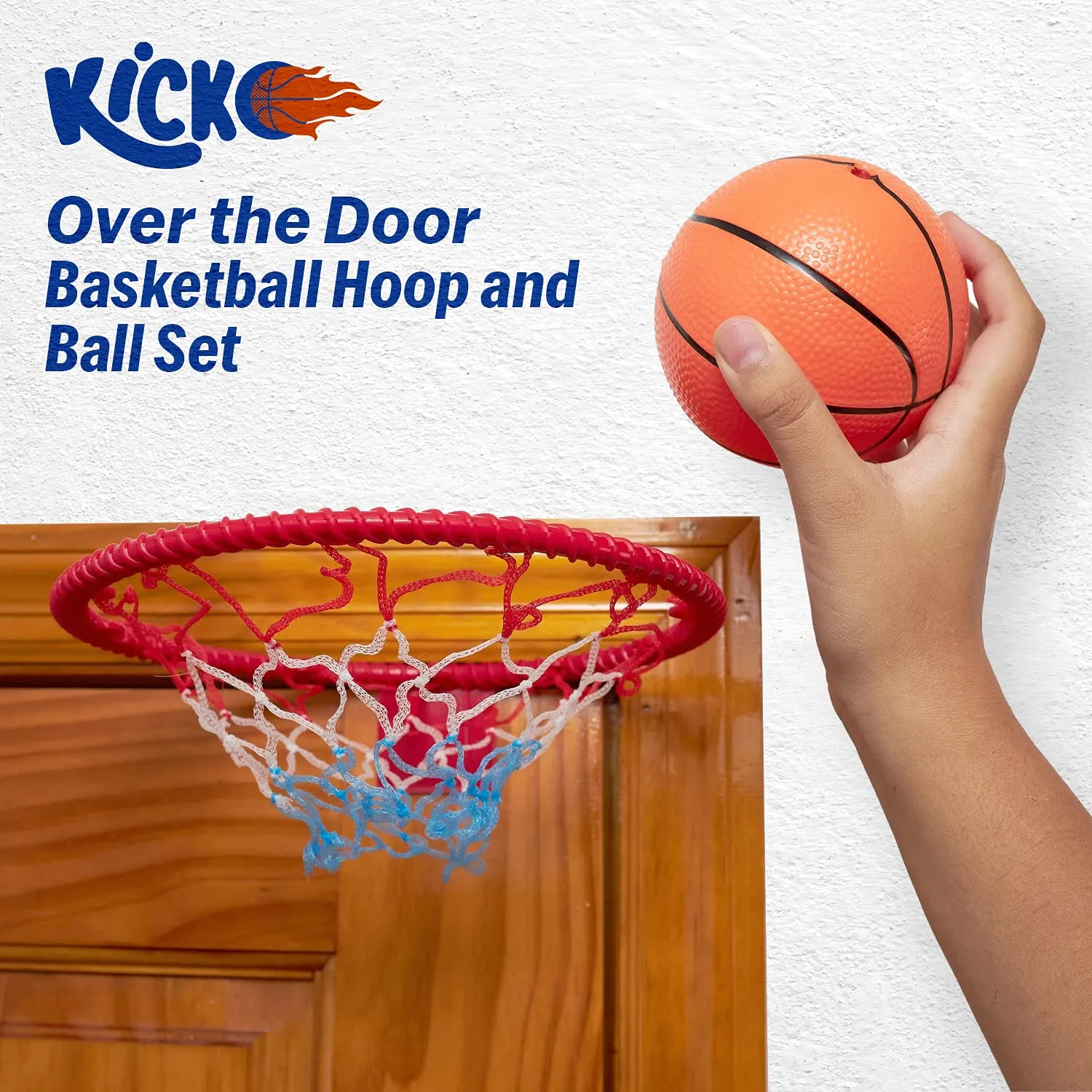 Kicko Over The Door Basketball Hoop and Ball Set - 1 Pack - for Kids, Party Favors