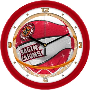 Louisiana Ragin' Cajuns Wall Clock - Basketball Slam Dunk