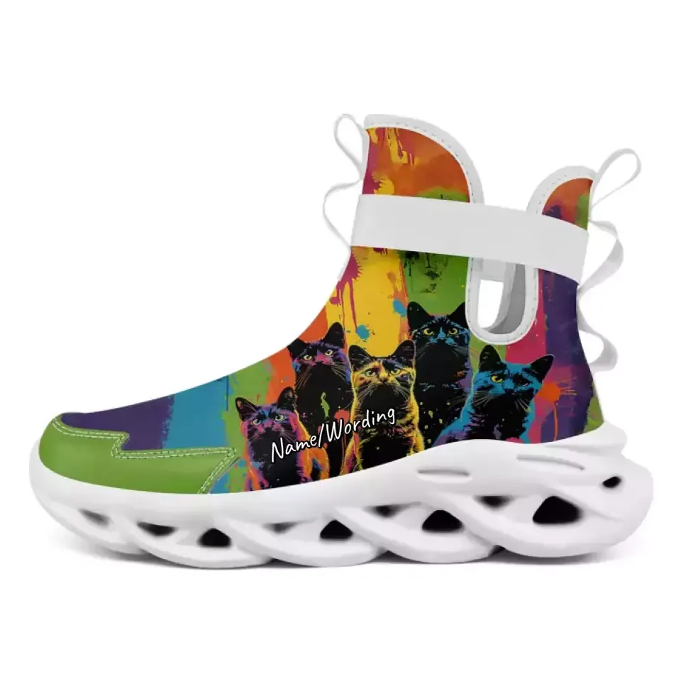 Luxury Gifts,Personalized Graffiti Sneakers, Custom Gradient Shoes, Breathable, Strap Unisex Shoes