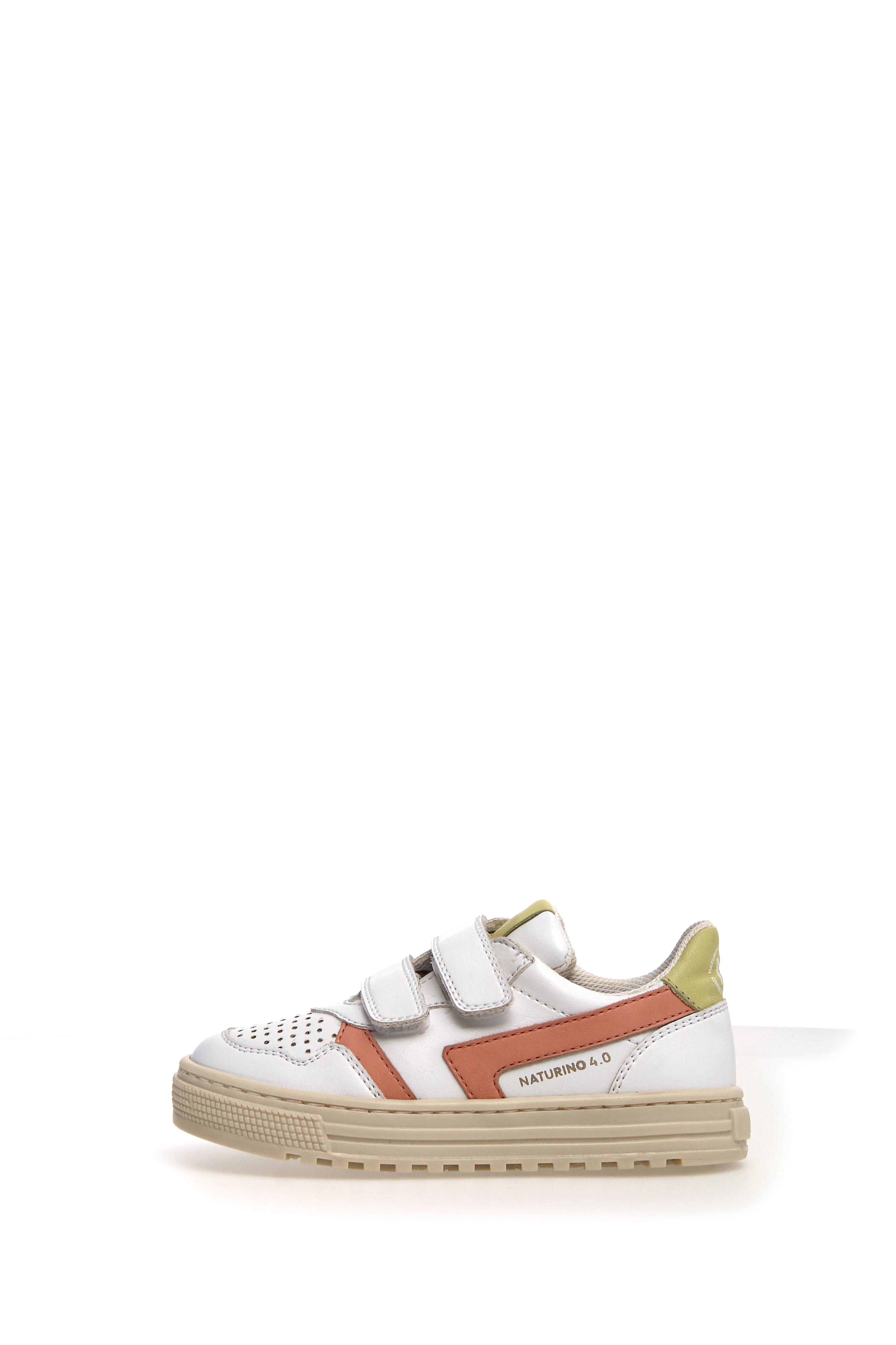 Naturino Girl's & Boy's Ceonia Sneakers - White/Peach/Fresia