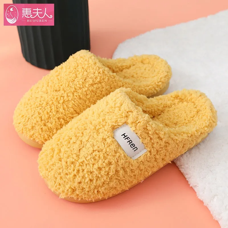 New Autumn Winter Women Men Slippers Bottom Soft insole Home Shoes Thick Slippers Indoor non-slip slide Comfortable footwear