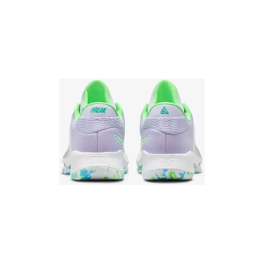 Nike Men's Zoom Freak 4 Shoes - White / Black / Stadium Green / Oxygen Purple