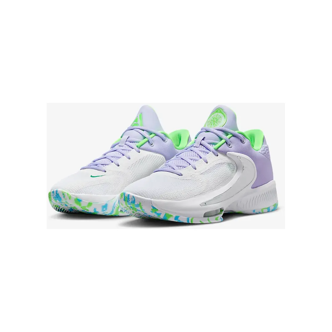 Nike Men's Zoom Freak 4 Shoes - White / Black / Stadium Green / Oxygen Purple