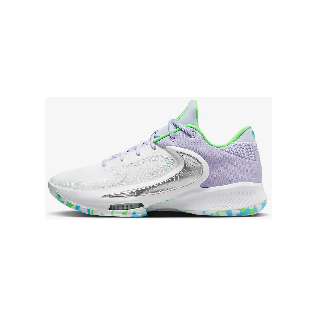 Nike Men's Zoom Freak 4 Shoes - White / Black / Stadium Green / Oxygen Purple