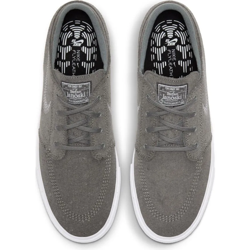 Nike SB Zoom Janoski Flyleather Remastered Skateboard Shoe - Tumbled Grey/White-Tumbled Grey-White