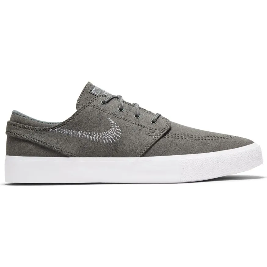 Nike SB Zoom Janoski Flyleather Remastered Skateboard Shoe - Tumbled Grey/White-Tumbled Grey-White