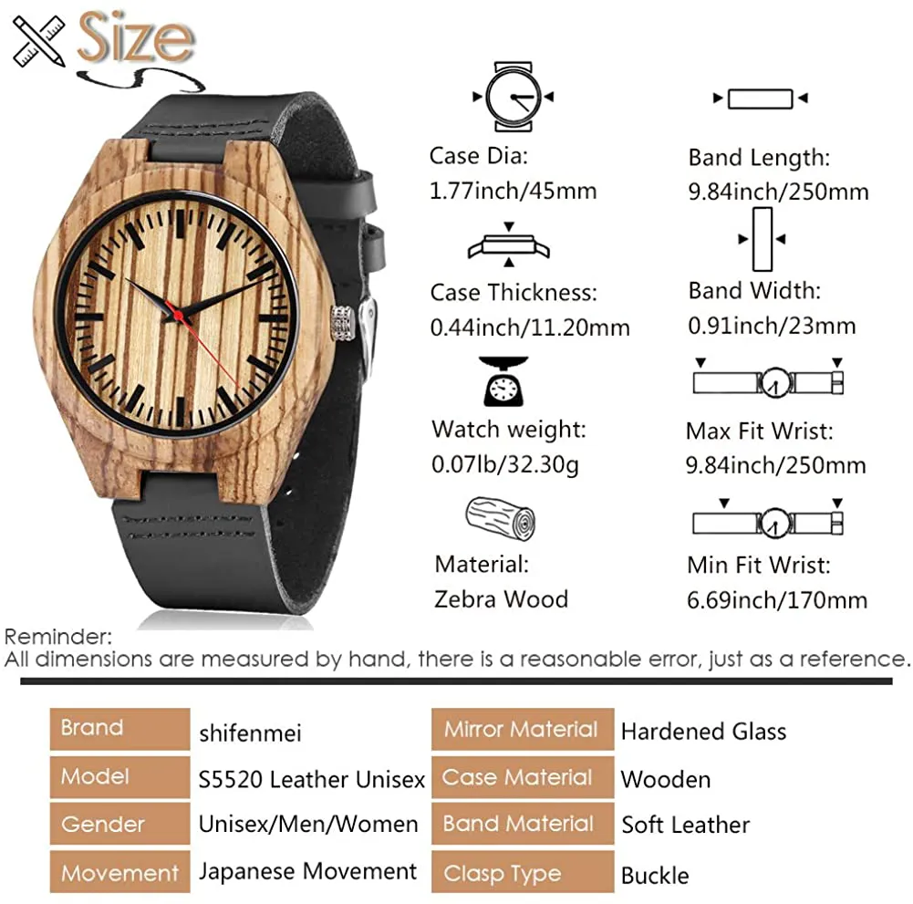 Personalized Gifts Customized Wood Watch for Men Women Husband Wife Groomsmen Birthday Wedding Anniversary Graduation Christmas