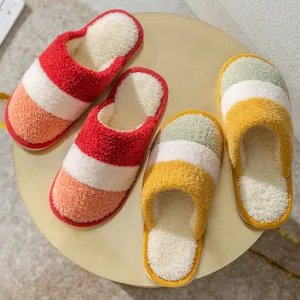 Plush Cotton  Women Thick-soled Non-slip Couple Cotton Slippers