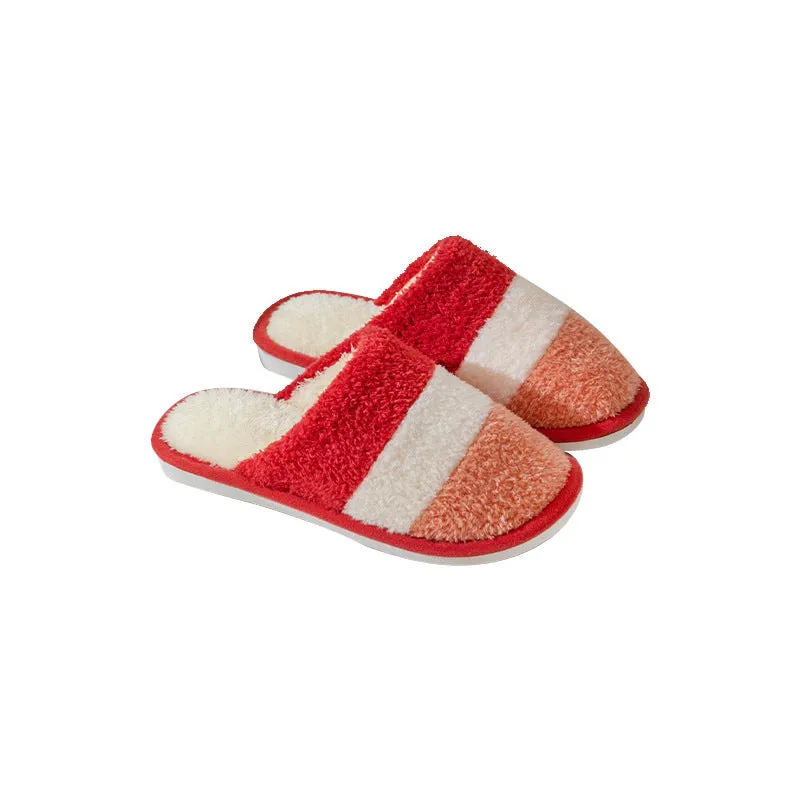 Plush Cotton  Women Thick-soled Non-slip Couple Cotton Slippers