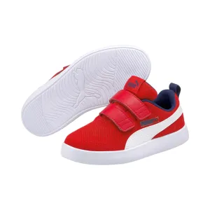 Puma scarpa sneakers da bambino con strappo in mesh traspirante Courtflex 371758 06 rosso bianco