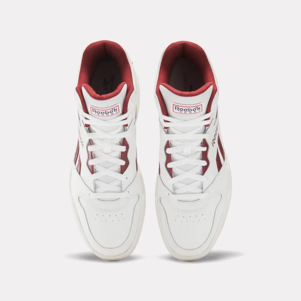 Reebok Footwear Men Reebok Royal BB4500 HI2 Basketball Shoes WHITE/RICHMAROON/VINTAGECHALK