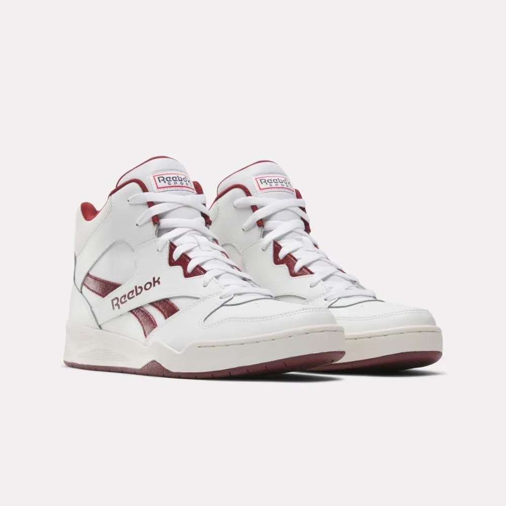 Reebok Footwear Men Reebok Royal BB4500 HI2 Basketball Shoes WHITE/RICHMAROON/VINTAGECHALK